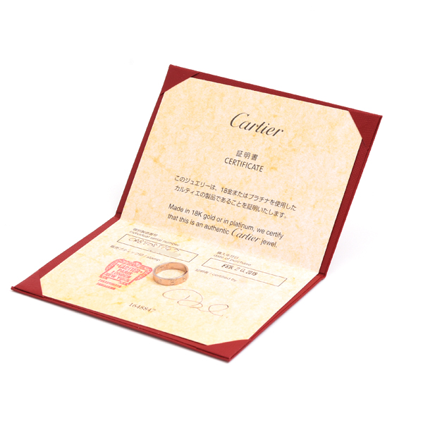 カルティエ 指輪 レディース ミニラブ リング 47号 ホワイトゴールド 保証書付 Cartier 750WG 中古