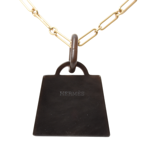 エルメス ネックレス アミュレット フュージョン ケリーGM バッファローホーン ブルー グラデーション HERMES 中古