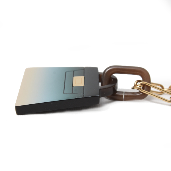 エルメス ネックレス アミュレット フュージョン ケリーGM バッファローホーン ブルー グラデーション HERMES 中古