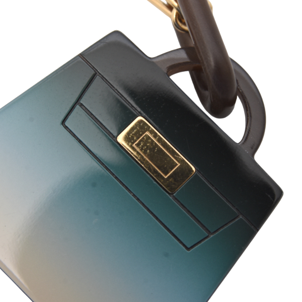 エルメス ネックレス アミュレット フュージョン ケリーGM バッファローホーン ブルー グラデーション HERMES 中古