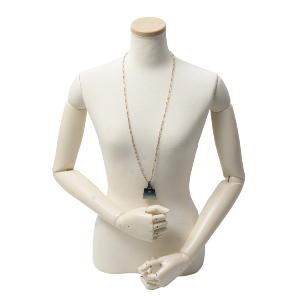 エルメス ネックレス アミュレット フュージョン ケリーGM バッファローホーン ブルー グラデーション HERMES 中古