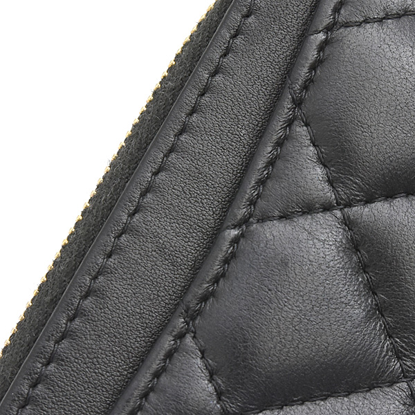 シャネル 財布 レディース マトラッセ コインケース カードケース ランダム ブラック ラムスキン CHANEL AP0216 中古