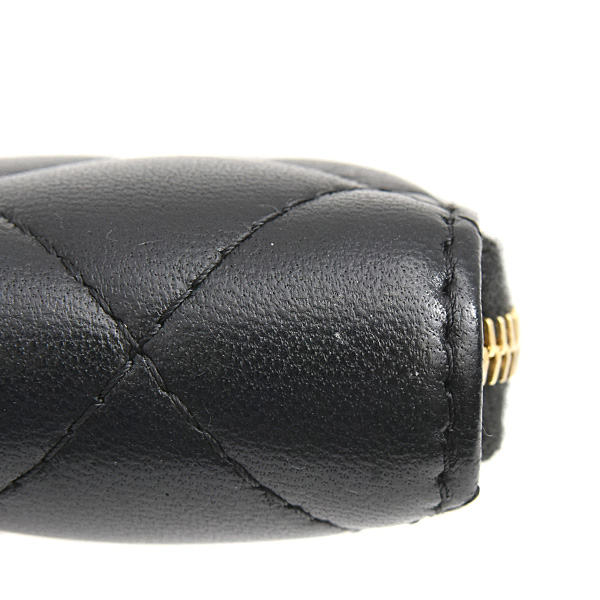 シャネル 財布 レディース マトラッセ コインケース カードケース ランダム ブラック ラムスキン CHANEL AP0216 中古