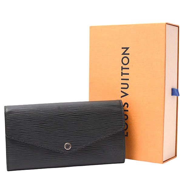 ルイヴィトン 財布 レディース エピ ポルトフォイユサラ フラップ付き長財布 ノワール Louis Vuitton M60582 中古
