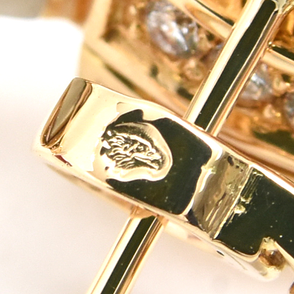 カルティエ ピアス レディース スリーバングルズ トリニティ ダイヤモンド ピアス イエローゴールド Cartier 750YG 中古