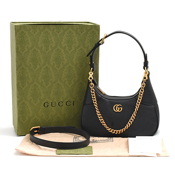 グッチ バッグ レディース  GGマーモント アフロディーテ ショルダーバッグ ハンドバッグ 2WAY ブラック カーフ 731817 GUCCI 中古