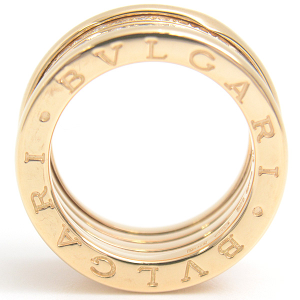 ブルガリ 指輪 レディース ビーゼロワン B-ZERO1 フルダイヤ リング 52号 イエローゴールド BVLGARI 750YG 中古