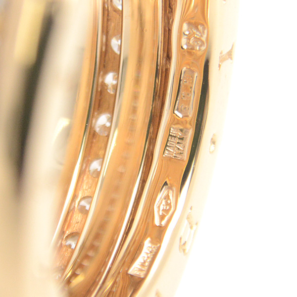 ブルガリ 指輪 レディース ビーゼロワン B-ZERO1 フルダイヤ リング 52号 イエローゴールド BVLGARI 750YG 中古