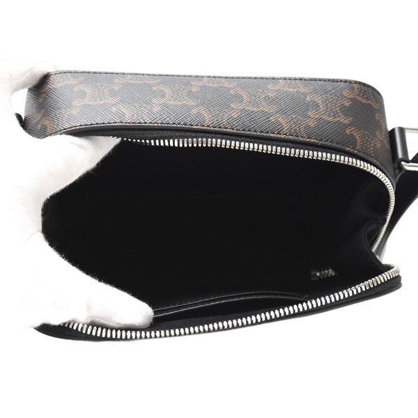 セリーヌ バッグ ユニセックス ミニメッセンジャーボックス ショルダー トリオンフキャンバス×カーフスキン ブラック CELINE 114902EVJ 中古