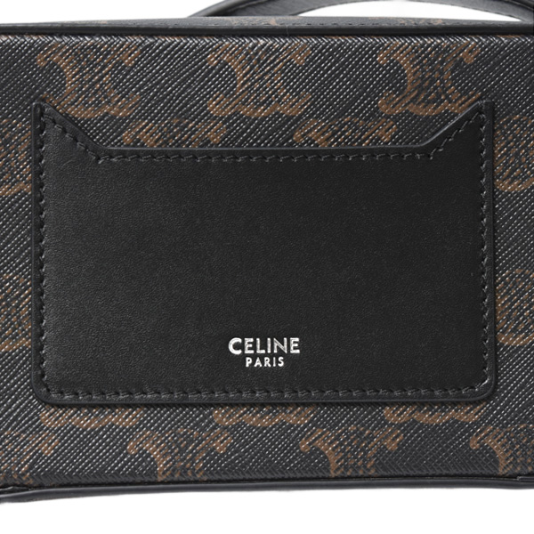 セリーヌ バッグ ユニセックス ミニメッセンジャーボックス ショルダー トリオンフキャンバス×カーフスキン ブラック CELINE 114902EVJ 中古