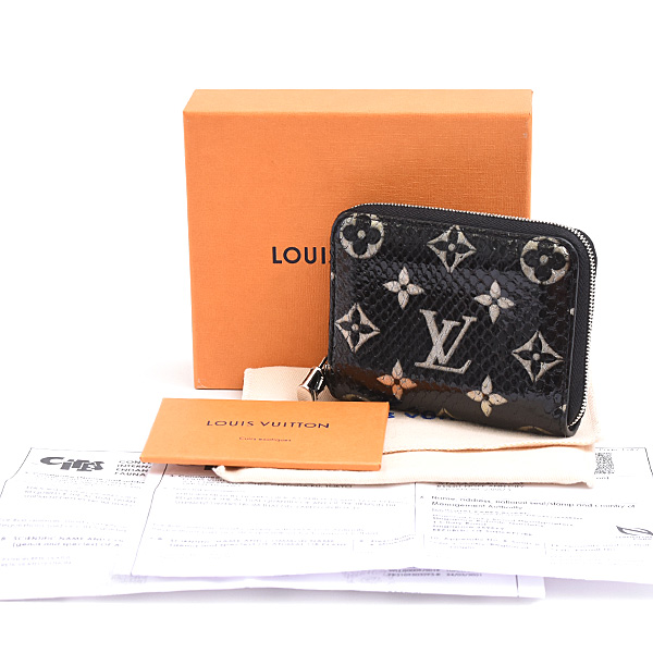 ルイヴィトン 財布 レディース メンズ モノグラムエキゾチック ジッピーコインパース パイソン ノワール Louis Vuitton N97059 中古