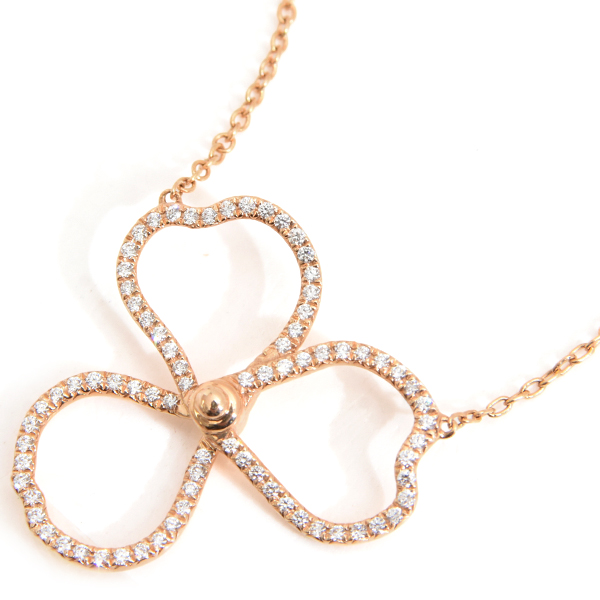 ティファニー ネックレス レディース ペーパーフラワー ダイヤ ネックレス ピンクゴールド TIFFANY 750PG 中古