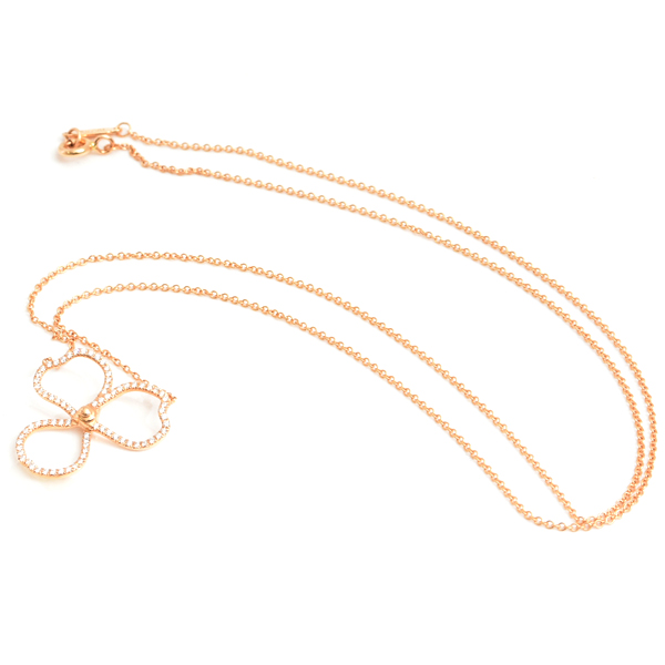 ティファニー ネックレス レディース ペーパーフラワー ダイヤ ネックレス ピンクゴールド TIFFANY 750PG 中古