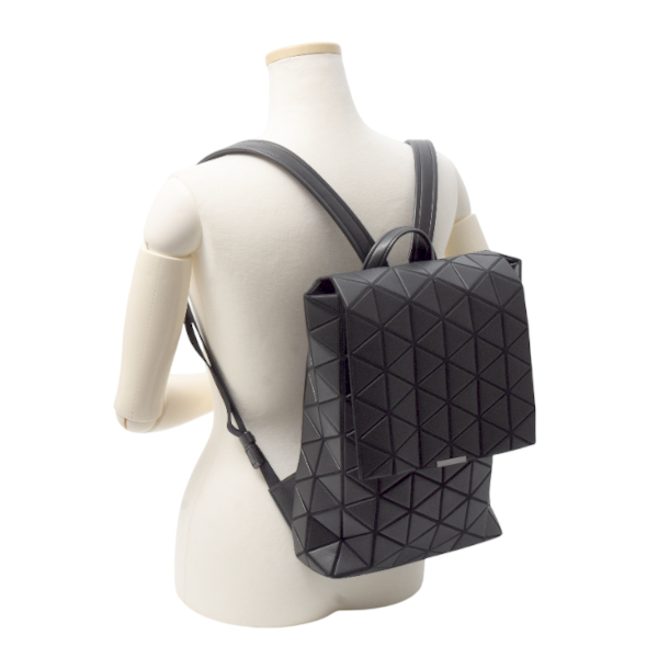 バオバオ イッセイミヤケ バッグ バックパック リュック 人口皮革 フェイクレザー ブラック BAO BAO ISSEY MIYAKE 中古
