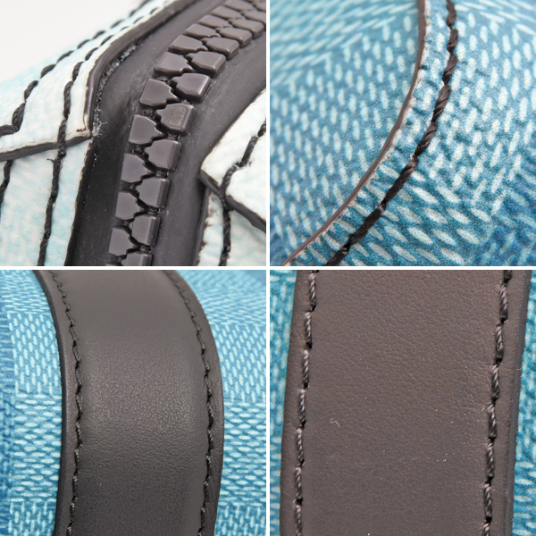 ルイヴィトン バッグ メンズ ダミエ ストライプ シティ キーポル ショルダーバッグ ブルーヴェール 青 斜めがけ Louis Vuitton M59921 中古