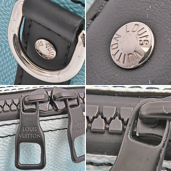 ルイヴィトン バッグ メンズ ダミエ ストライプ シティ キーポル ショルダーバッグ ブルーヴェール 青 斜めがけ Louis Vuitton M59921 中古