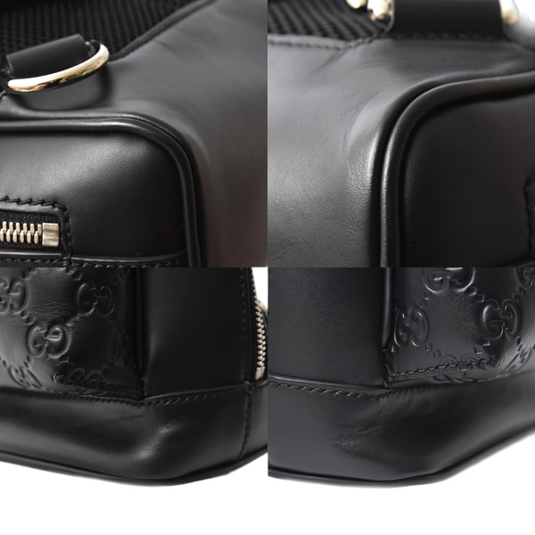 グッチ バッグ メンズ クロスボディバッグ 斜め掛けバッグ グッチシマ レザー ブラック GUCCI 450970 中古