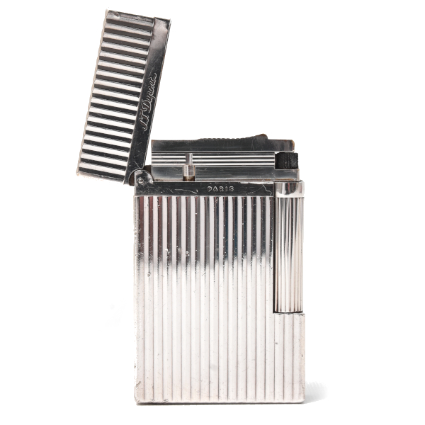 デュポン ライター ライン2 ローラガスライター ストライプ シルバー メンテナンス済み S.T.Dupont 中古
