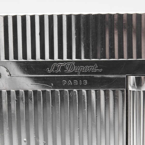 デュポン ライター ライン2 ローラガスライター ストライプ シルバー メンテナンス済み S.T.Dupont 中古