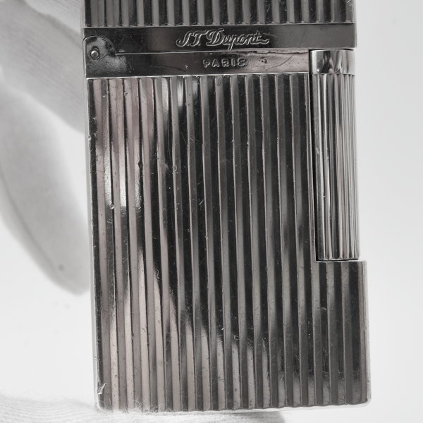 デュポン ライター ライン2 ローラガスライター ストライプ シルバー メンテナンス済み S.T.Dupont 中古