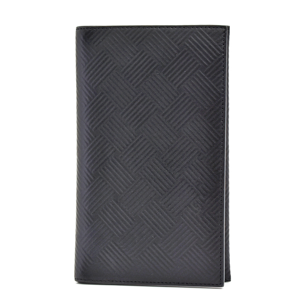 ボッテガヴェネタ 財布 メンズ デボスイントレチャート 型押し長財布 二つ折り カーフ ブラック 667052 V0SQ1 BOTTEGA VENETA 中古