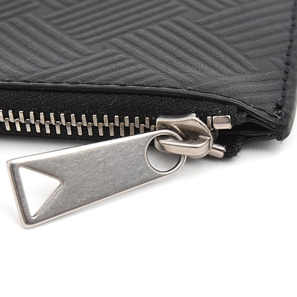 ボッテガヴェネタ 財布 メンズ デボスイントレチャート 型押し長財布 二つ折り カーフ ブラック 667052 V0SQ1 BOTTEGA VENETA 中古