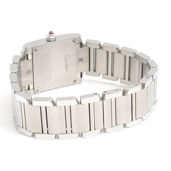 カルティエ 時計 レディース タンクフランセーズSM 2006年クリスマス限定 ラズベリーピンク文字盤 電池式 ステンレス SS Cartier W51030Q3 中古