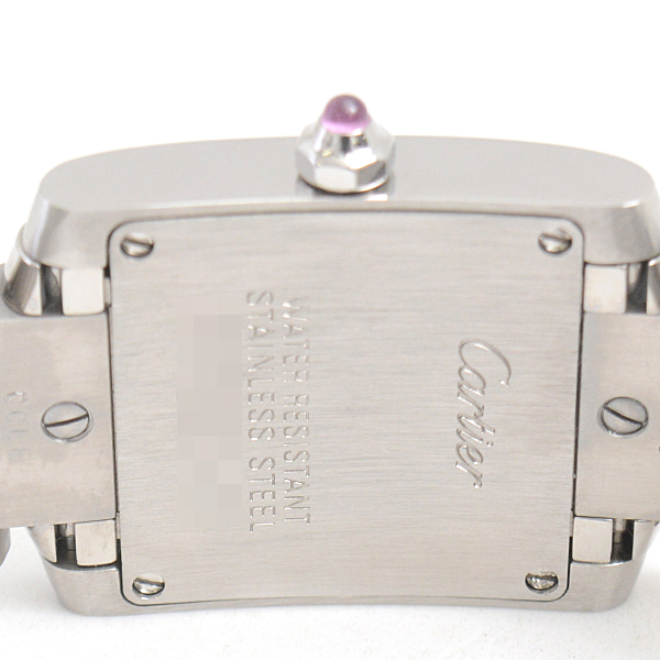 カルティエ 時計 レディース タンクフランセーズSM 2006年クリスマス限定 ラズベリーピンク文字盤 電池式 ステンレス SS Cartier W51030Q3 中古