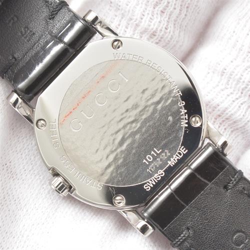 グッチ レディース 腕時計 Gモチーフ ダイヤ シェル 電池 101L GUCCI【中古】