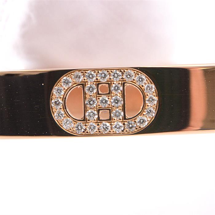 エルメス バングル レディース  Hダンクル ダイヤモンドブレスレット ピンクゴールド HERMES 750PG 中古