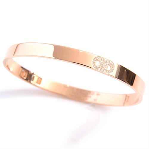 エルメス バングル レディース  Hダンクル ダイヤモンドブレスレット ピンクゴールド HERMES 750PG 中古