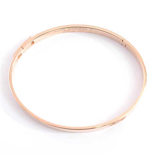 エルメス バングル レディース  Hダンクル ダイヤモンドブレスレット ピンクゴールド HERMES 750PG 中古