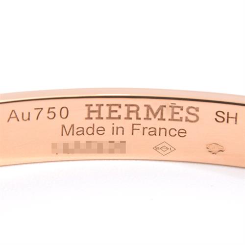 エルメス バングル レディース  Hダンクル ダイヤモンドブレスレット ピンクゴールド HERMES 750PG 中古