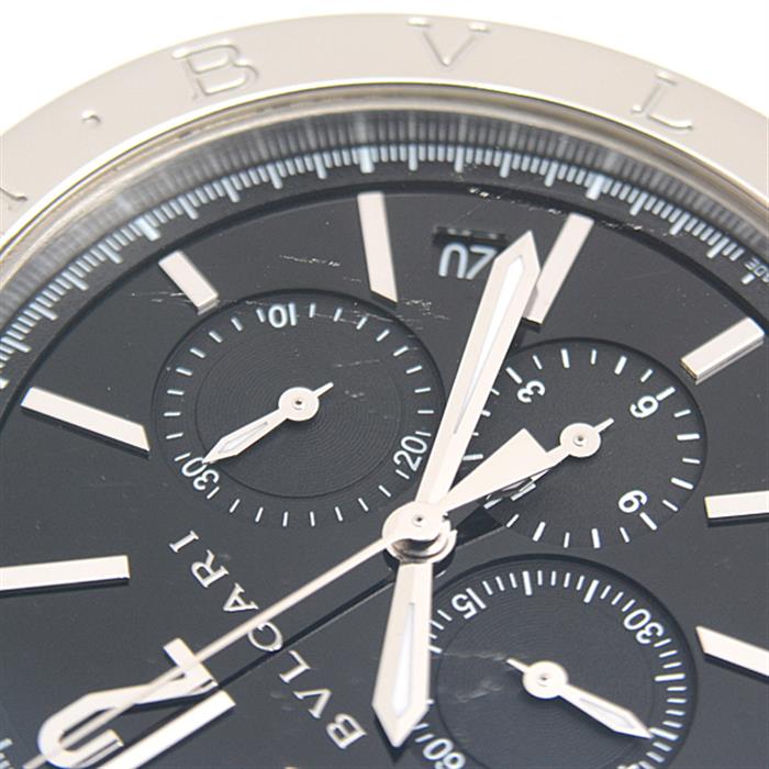 ブルガリ 時計 メンズ ブルガリブルガリ クロノグラフ エル・プリメロ 自動巻 ブラック文字盤 SS ステンレス BVLGARI BB41SCH 中古