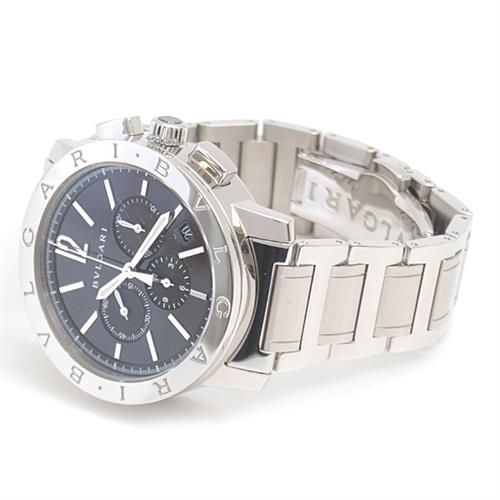 ブルガリ 時計 メンズ ブルガリブルガリ クロノグラフ エル・プリメロ 自動巻 ブラック文字盤 SS ステンレス BVLGARI BB41SCH 中古