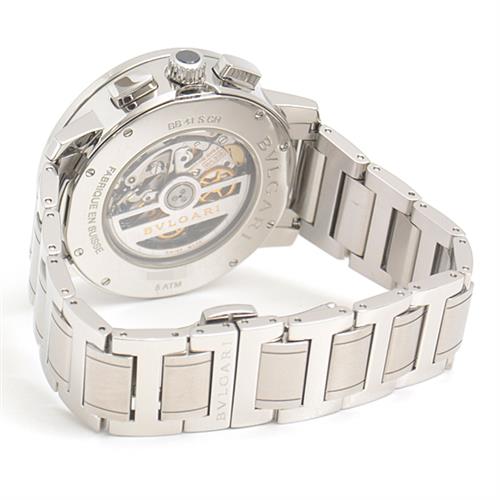 ブルガリ 時計 メンズ ブルガリブルガリ クロノグラフ エル・プリメロ 自動巻 ブラック文字盤 SS ステンレス BVLGARI BB41SCH 中古