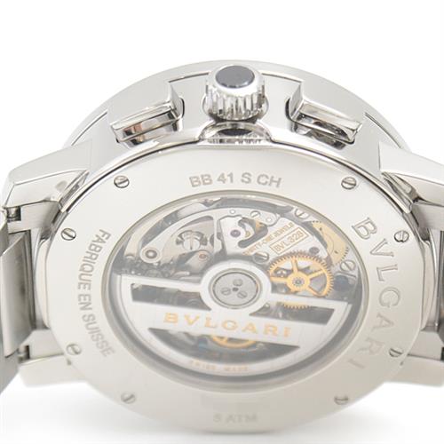 ブルガリ 時計 メンズ ブルガリブルガリ クロノグラフ エル・プリメロ 自動巻 ブラック文字盤 SS ステンレス BVLGARI BB41SCH 中古