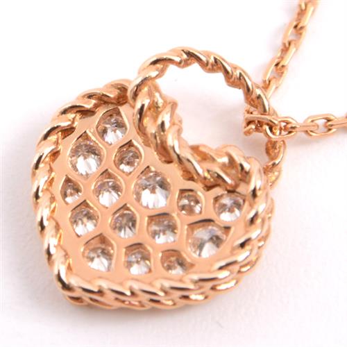 カルティエ ネックレス レディース ハートモチーフ ダイヤモンドネックレス ピンクゴールド Cartier 750PG 中古