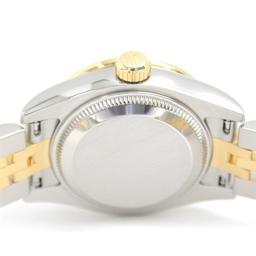 ロレックス 時計 レディース デイトジャスト ダイヤベゼル 10P ダイヤ 自動巻 ランダム ROLEX SS×750YG 179383G 中古