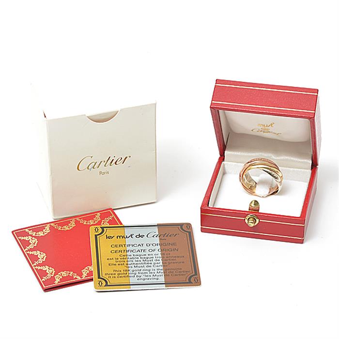 カルティエ Cartier トリニティリング 54号 レディース 750YG×WG×PG スリーゴールド【中古】