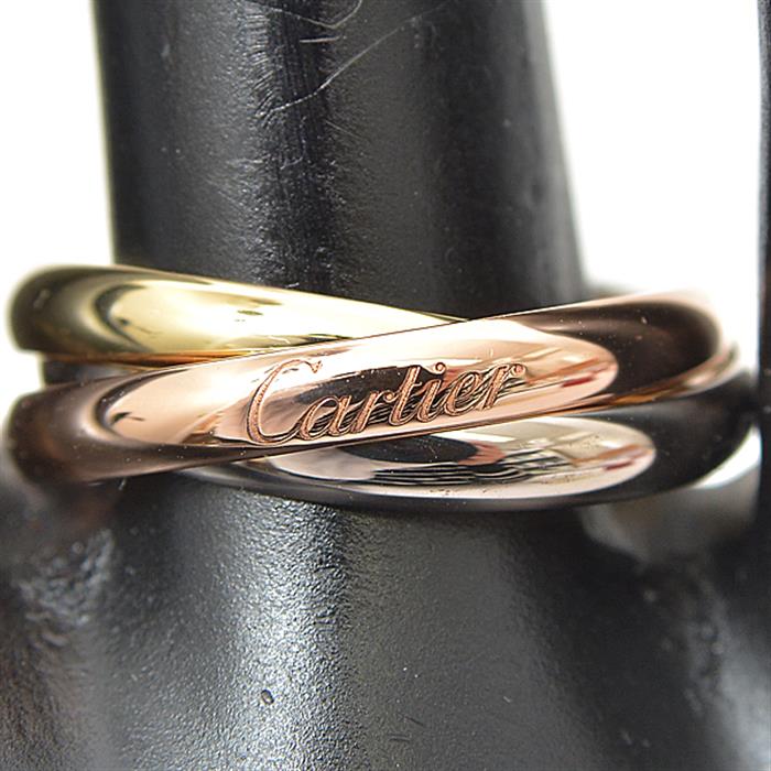 カルティエ Cartier トリニティリング 55号 レディース 750YG×WG×PG スリーゴールド【中古】