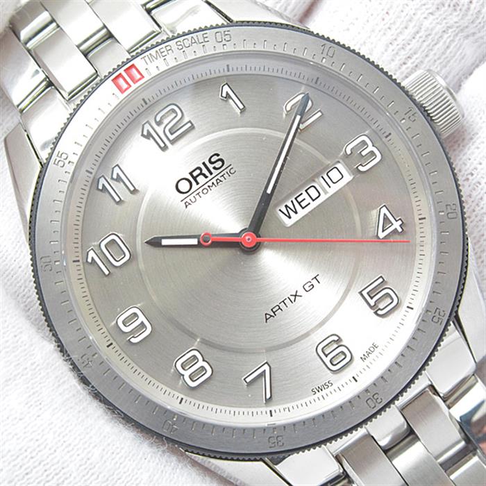 オリス ORIS アーティックスGT 腕時計 メンズ デイデイト 自動巻 シルバー 01.735.7662.4461【中古】