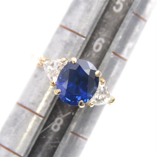 カルティエ Cartier サファイア ダイヤ リング 47号 (7号)750YG イエローゴールド【中古】