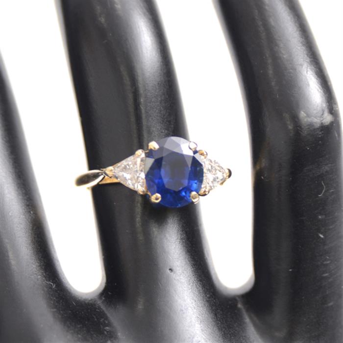 カルティエ Cartier サファイア ダイヤ リング 47号 (7号)750YG イエローゴールド【中古】