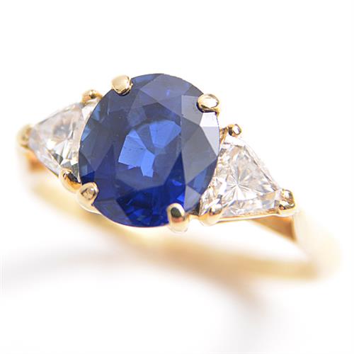 カルティエ Cartier サファイア ダイヤ リング 47号 (7号)750YG イエローゴールド【中古】