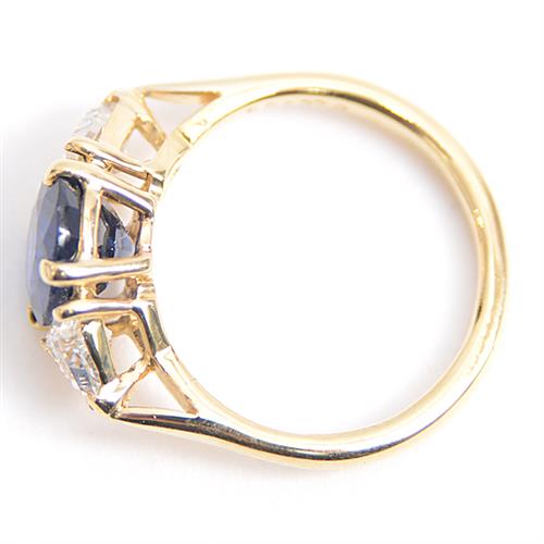 カルティエ Cartier サファイア ダイヤ リング 47号 (7号)750YG イエローゴールド【中古】