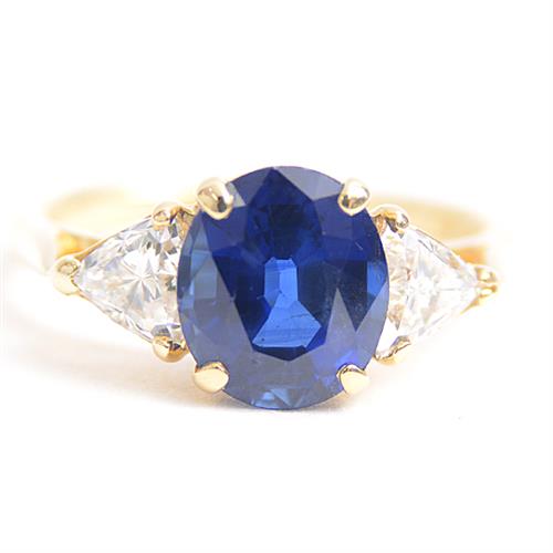 カルティエ Cartier サファイア ダイヤ リング 47号 (7号)750YG イエローゴールド【中古】