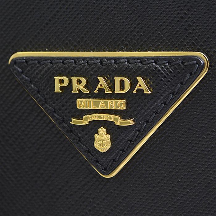 プラダ PRADA ガレリア 2WAY ハンドバッグ ブラック サフィアーノレザー レディース 1BA863【中古】