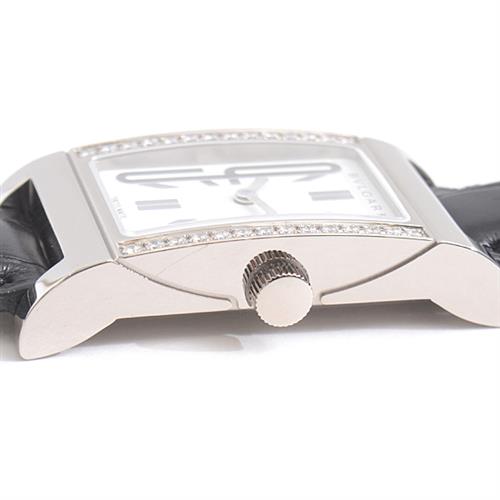 ブルガリ 時計 レディース レッタンゴロ ダイヤモンドベゼル 電池式 ホワイトゴールド 750WG BVLGARI RTW39G 中古