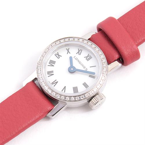 ロンジン 時計 レディース ロンジンミニ ダイヤベゼル 電池式 ホワイトシェル文字盤 ステンレス SS LONGINES L2.303.0 中古